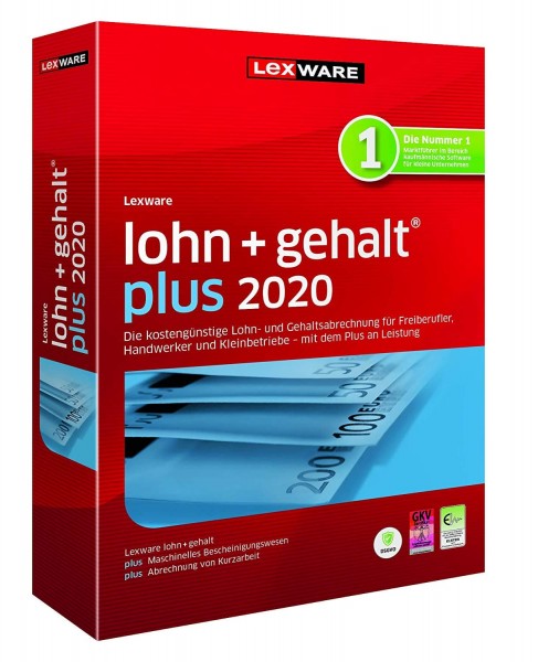 Lexware Lohn + Gehalt Plus 2020, 365 Tage Laufzeit, Download