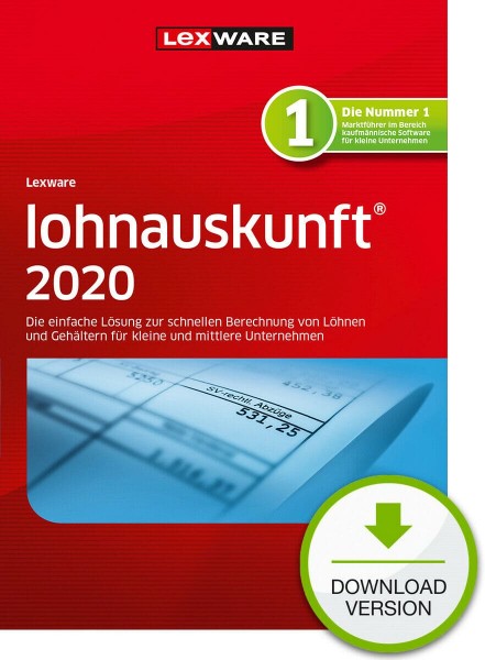 Lexware Lohnauskunft Netzwerkversion 2020, 365 Tage Laufzeit, Download