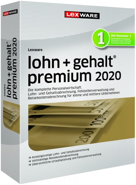 Lexware Lohn + Gehalt Premium 2020, 365 Tage Laufzeit, Download