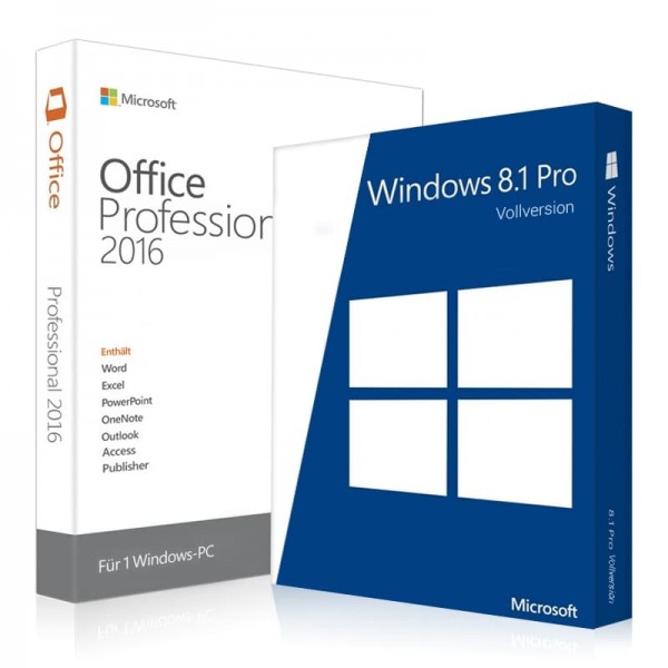 Windows 8.1 Pro + Office 2016 Professional